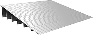 EZ-ACCESS - Threshold Ramps for Doorways - Portable Wheelchair Ramp for Home Steps, Aluminum Door Threshold Ramp for Sliding Doors, Walker & Wheelchair Access - Adjustable Modular Transitions, 6" Rise