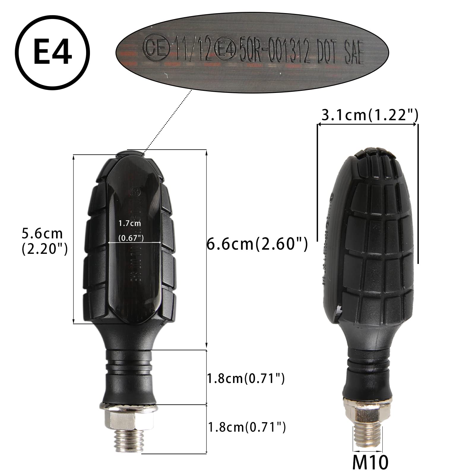 Cocosity Indicateur De Signal De Virage De Moto Clignotant, 4 X