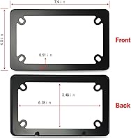 Vista 3 de Marco para placa de matrícula de motocicleta - Soporte de placa de etiqueta de bicicleta de acero inoxidable negro mate, 4 agujeros, soporte de 1