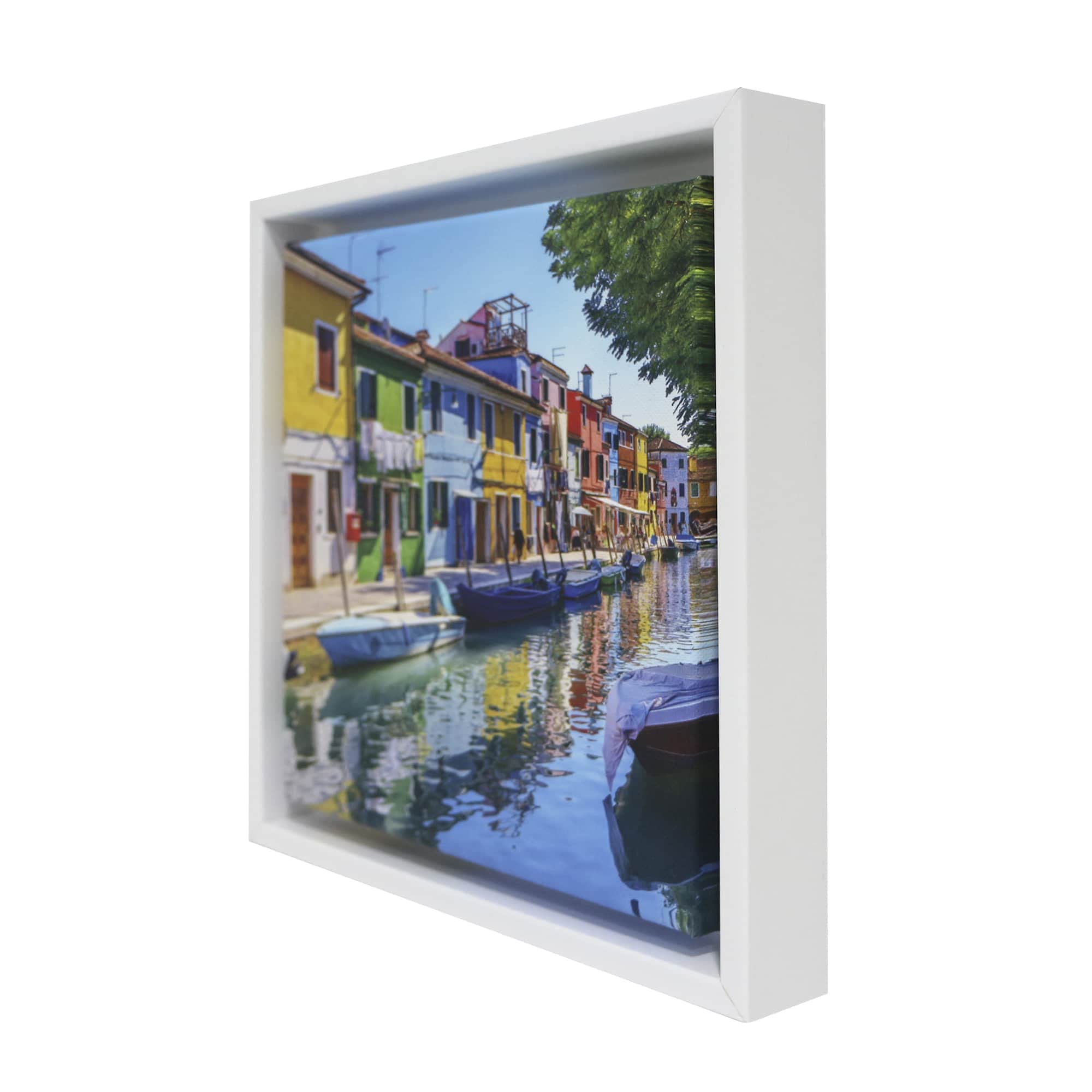 lafabricadelcuadro® Marco flotante o Caja Americana para lienzos, tablas, fotos, azulejos. Cuadro (252 Blanco, 12P-61X46 cm)