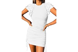 Women's Summer Ribbed Ruffle Dress: Chic Comfort