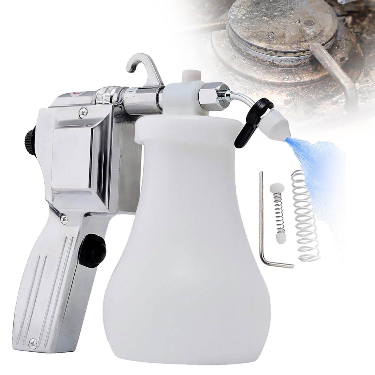 HLGKBY Electric Textile Spot Cleaning Gun, 40W Textile Cleaning Spray Gun with Pressure Adjustment Function and Ergonomic Handle, High-Pressure De-Spotting Gun for Textile Screen Printing