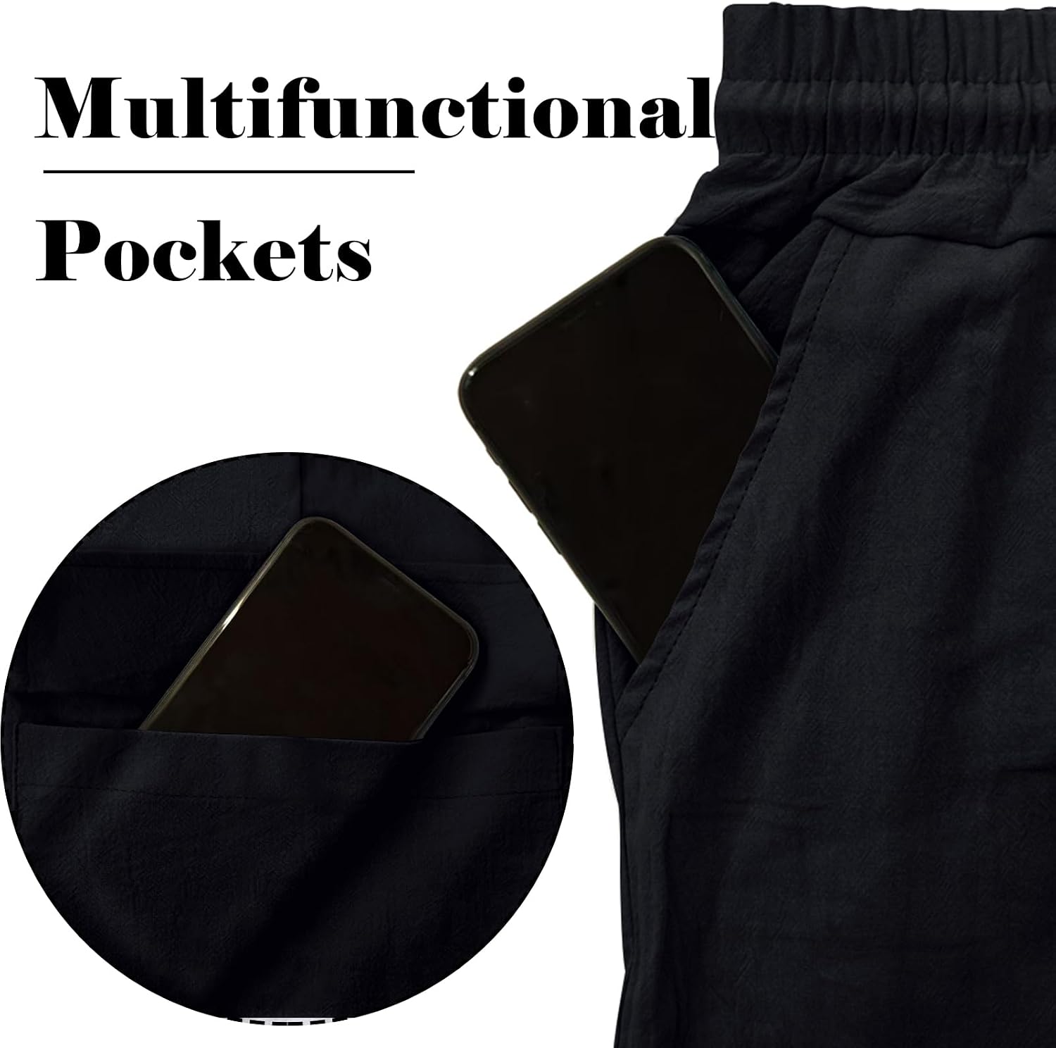 ZOCANIA Mens Casual Cargo Pants Summer Fall Vacation Drawstring Elastic Waist Pants Beach Yoga Trousers with Pockets