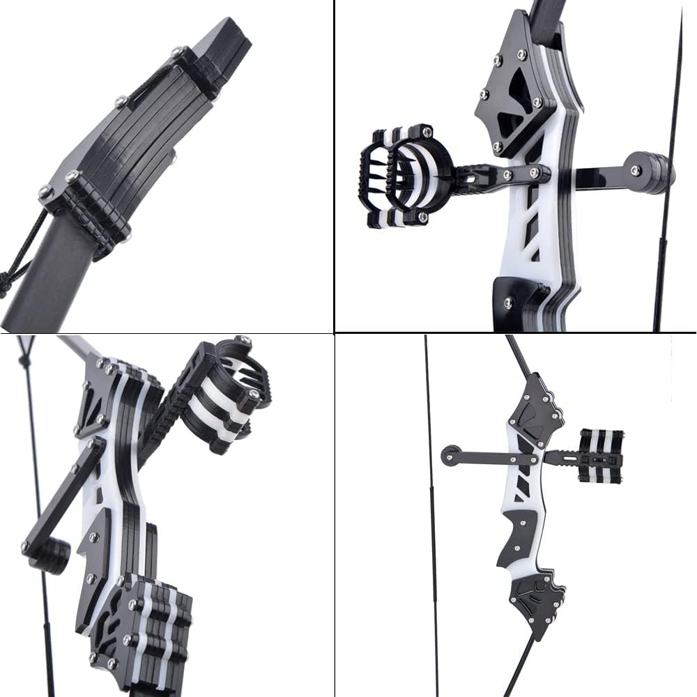 ZSHJGJR Archery Mini Bow Set Recurve Bow Hunting Bow Longbow Compound Bow Triangle Bow Catapult RH/LH for Hunting Shooting Practice Archery Entertainment Fun (Mini Recurve Bow(Type2))