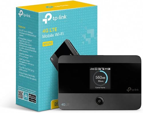 TP-Link Routeur 4G M7350, Modem 4G débit 150Mbps, Hotspot 4G, Batterie Rechargeable 2000 mAh, Partage WiFi jusqu'à 10 appareils, Déverrouillé Compatible Toute SIM, Micro USB - 1