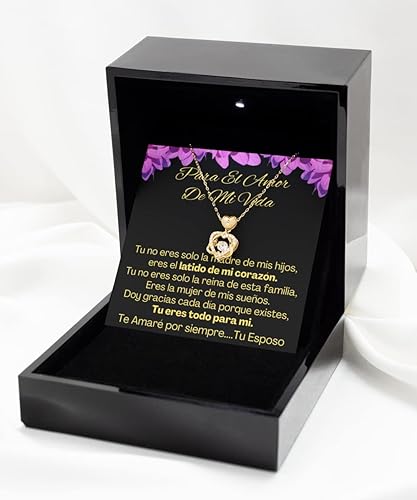Miniatura 10 de Cadena de oro para esposa con mensaje personalizado, regalo de aniversario de boda o Navidad, pendiente para mujer