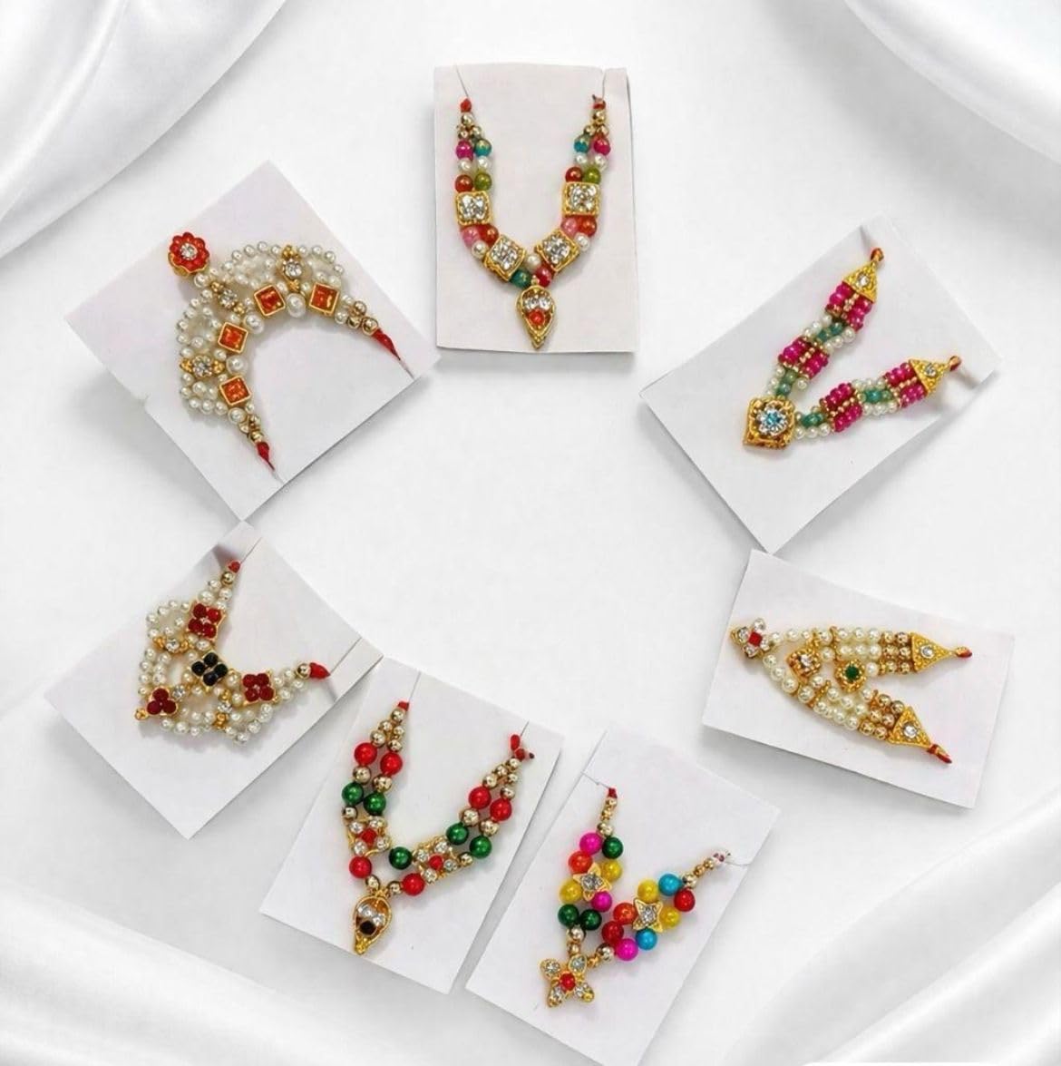Laddu Gopal Mala Set (Pack of 7) | Designer Multicolor Beads Necklace for Thakur Ji | Janmashtami Special Kanha Ji Jewellery Size Medium-image-24