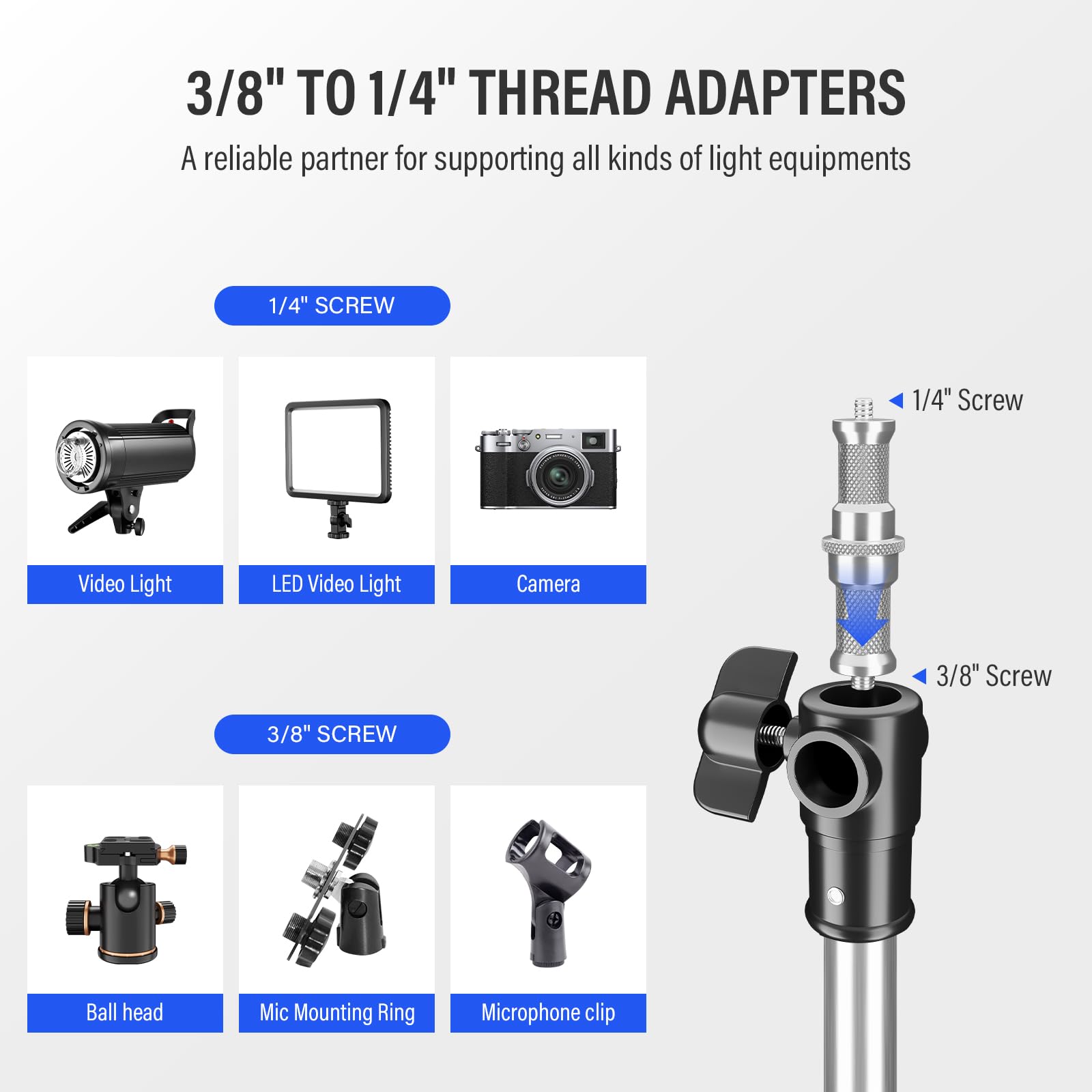 Soonpho 410cm Pro Stativo Fotografico Supporto Resistente per Luce Light Stand Treppiede per lampada Pro Spring, 410 cm, in alluminio, 4,1 m, altezza massima 15 kg