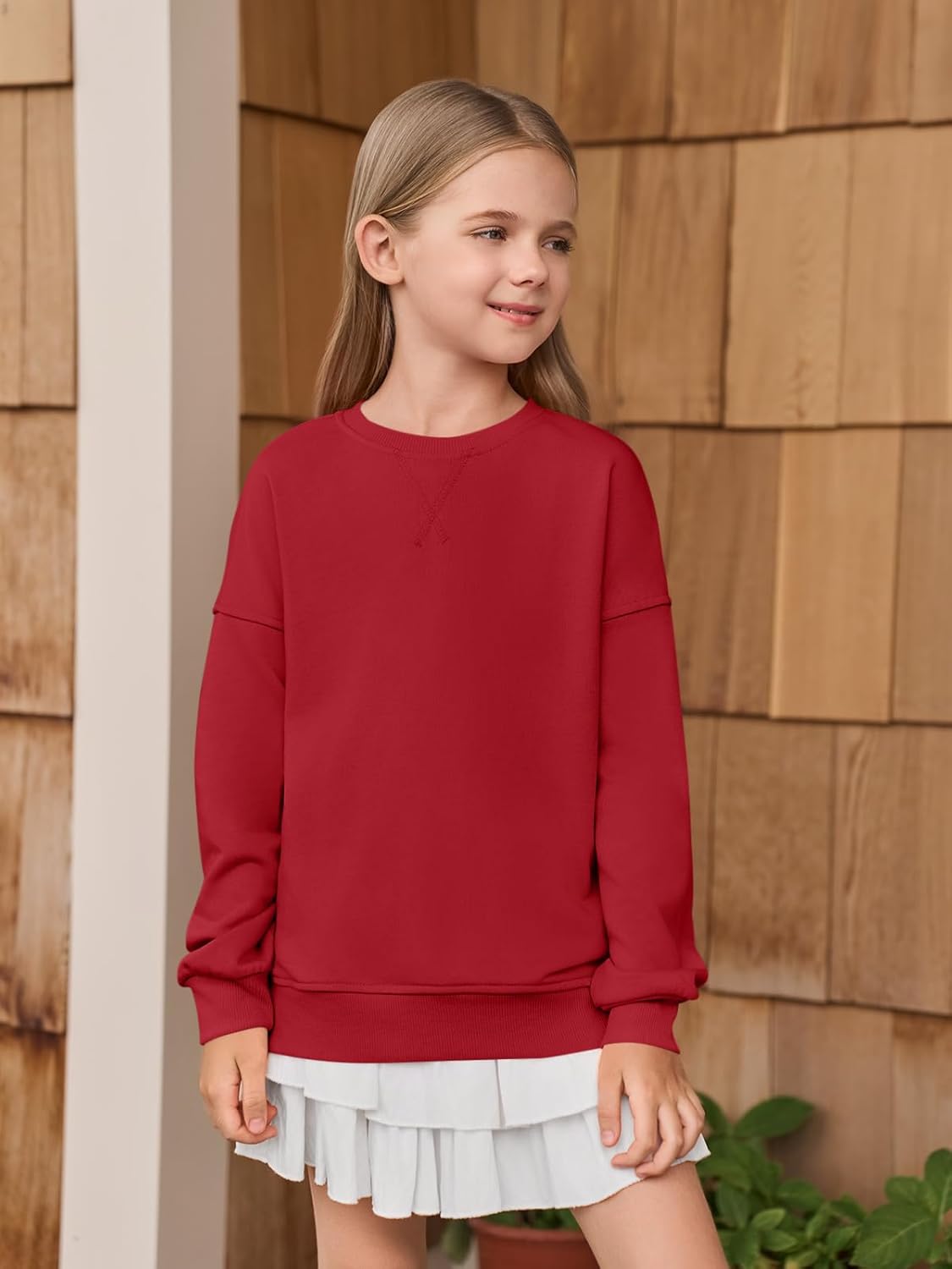 Haloumoning Girls Oversized Crewneck Sweatshirts Kids Long Sleeve Shirts Tops Fall Pullover 5-14 Years - Image 4