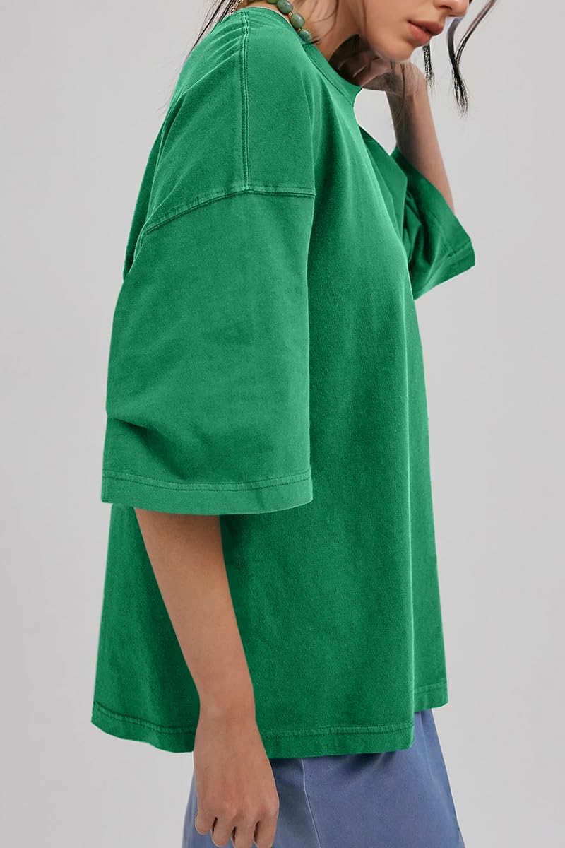 UNCLECAT Womens Oversized Half Sleeve T Shirts Summer Tops Trendy Crew Neck Loose Fit Workout Tee Clothes - Image 4