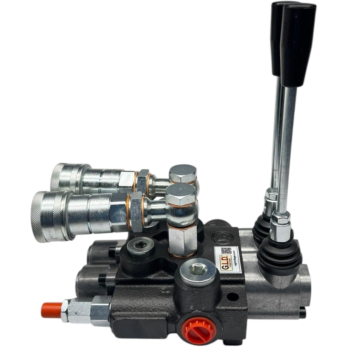 Distributeur oléodynamique pour tracteur 2 leviers simple effet 3/8" 45 litres 300 bar complet avec raccords rapides