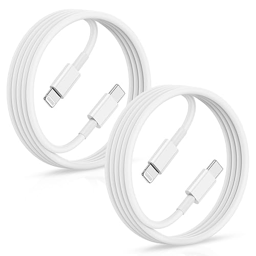 Paquete de 2 cables USB C a Lightning de 6 pies certificado Apple MFi, cable de carga rápida tipo C de 6 pies para iPhone 14 13 12 11