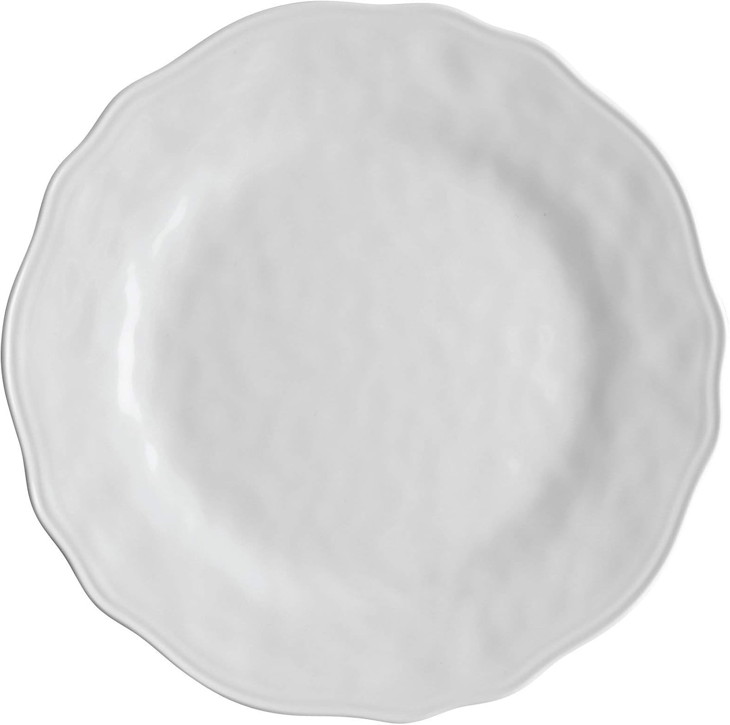UPware 12 Piece Dimple Melamine Dinnerware Sets, Outdoor Dishes Set, Plates and Bowls Sets, Service for 4, White