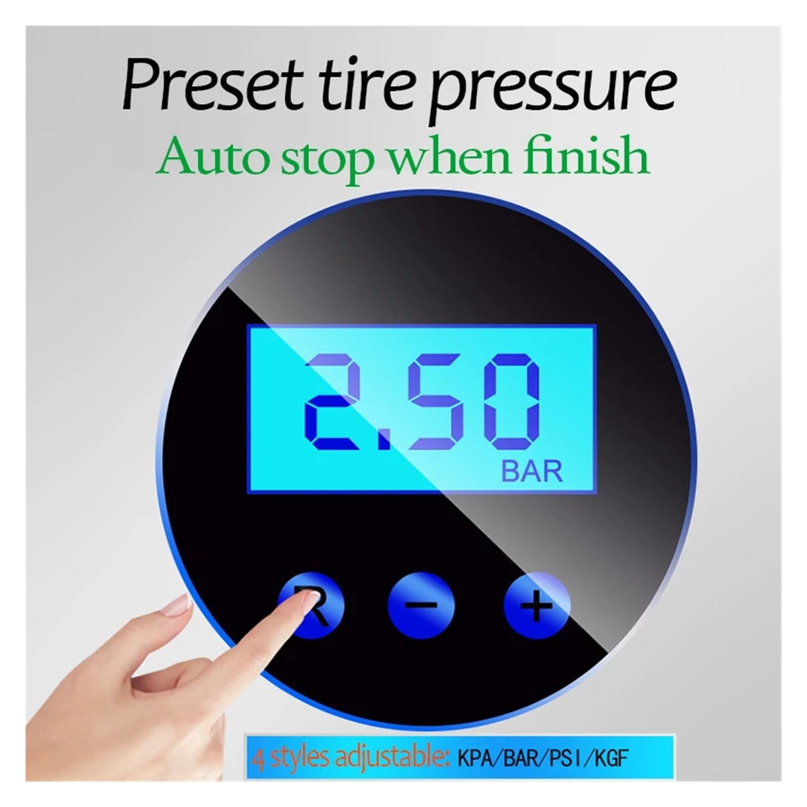 Przenośna Cyfrowa Pompka Do Opon Samochodowych Oświetlenie Automatyczna Sprężarka Powietrza Kół Elektryczna Inflator 12V Szybki Użyciu(Digital with Box)