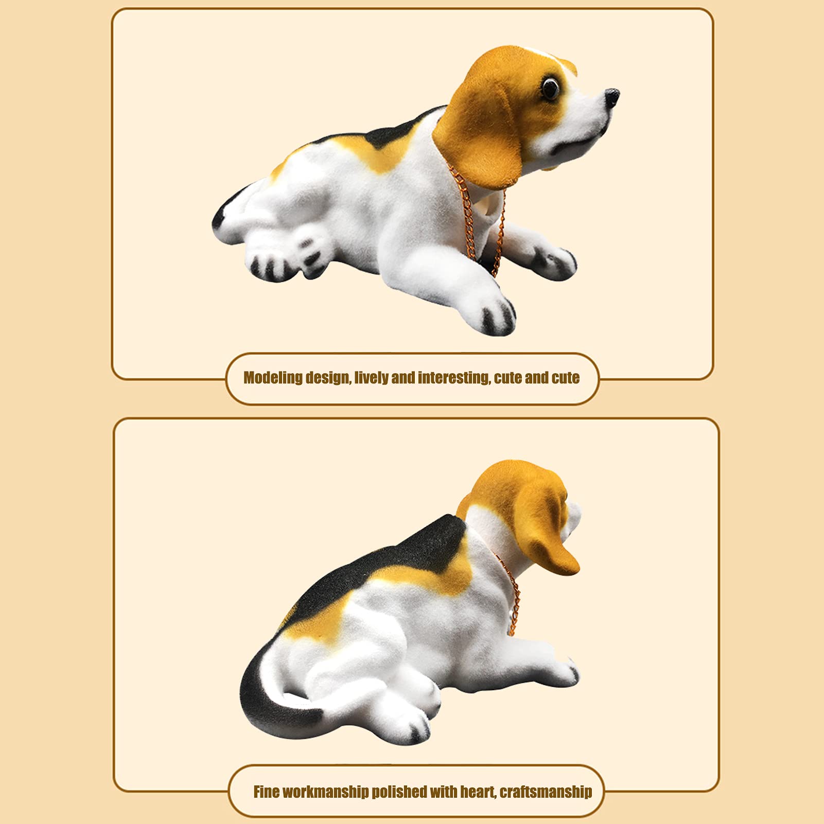 Bobbleheads de Chien pour Tableau de Bord de Voiture, résine Bobblehead Décorations de Voiture de Chien Décorations de Tableau de Bord de Voiture d'intérieur Ornements de décoration(Beagle)