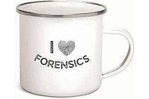 I Love Forensics Criminal Investigator Gift for Forensics Scientists and Students 12oz Enamel Silver Mug