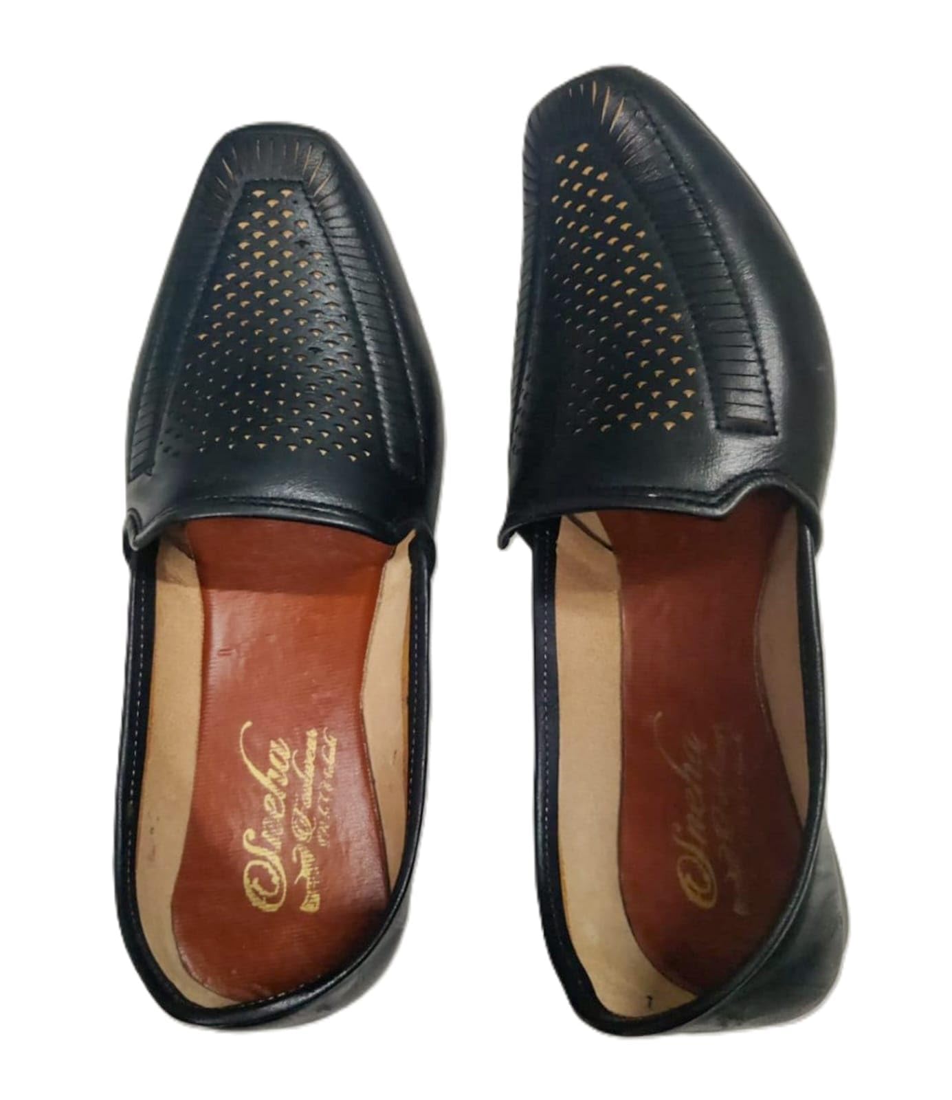 Men's Black Leather Mojari Shoes – Traditional Ethnic Jutti with Perforated Design | Handcrafted Slip-On Loafers for Festive & Casual Wear-image-20