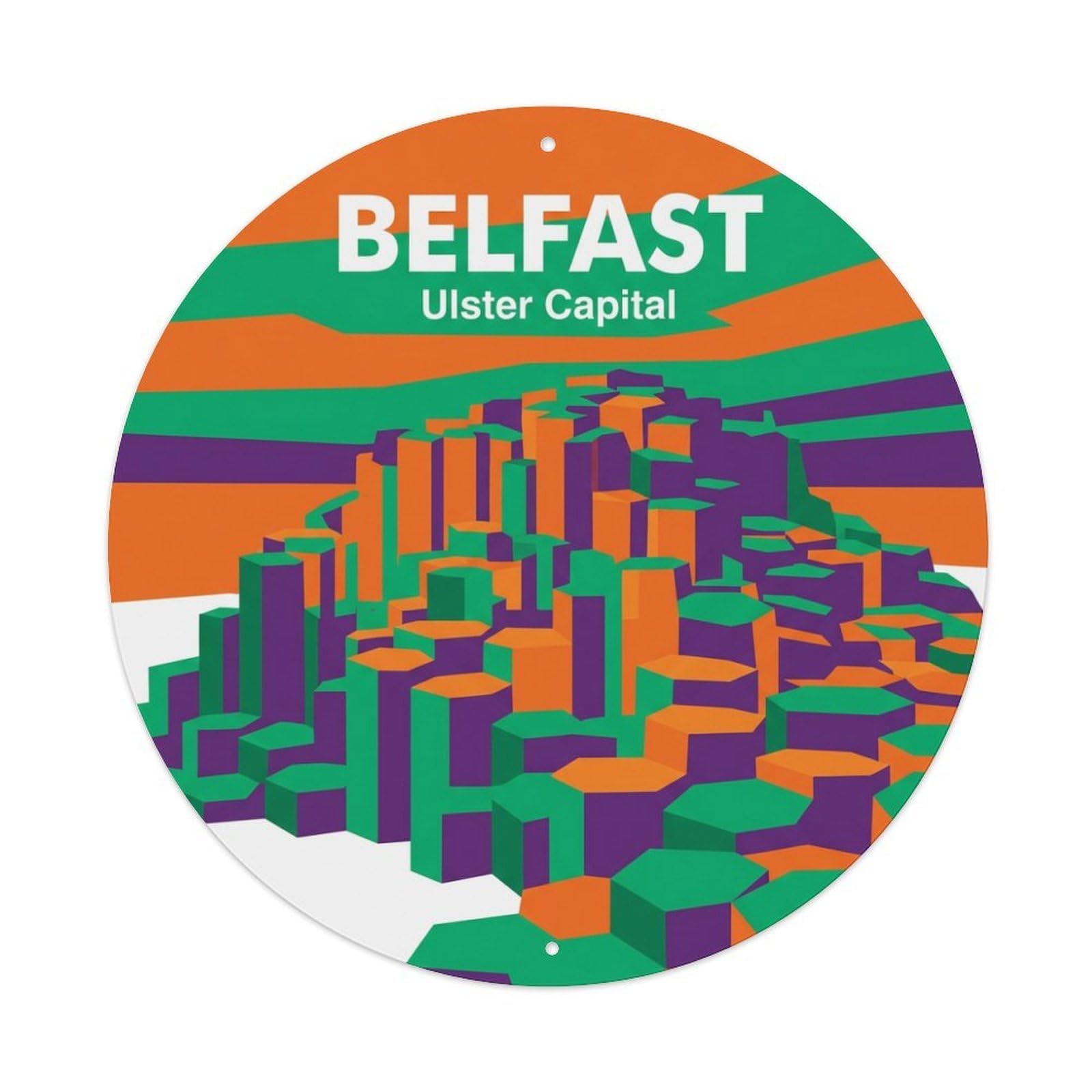 Fyrn Style Metal Tin Sign Vintage Travel Belfast Ireland Version