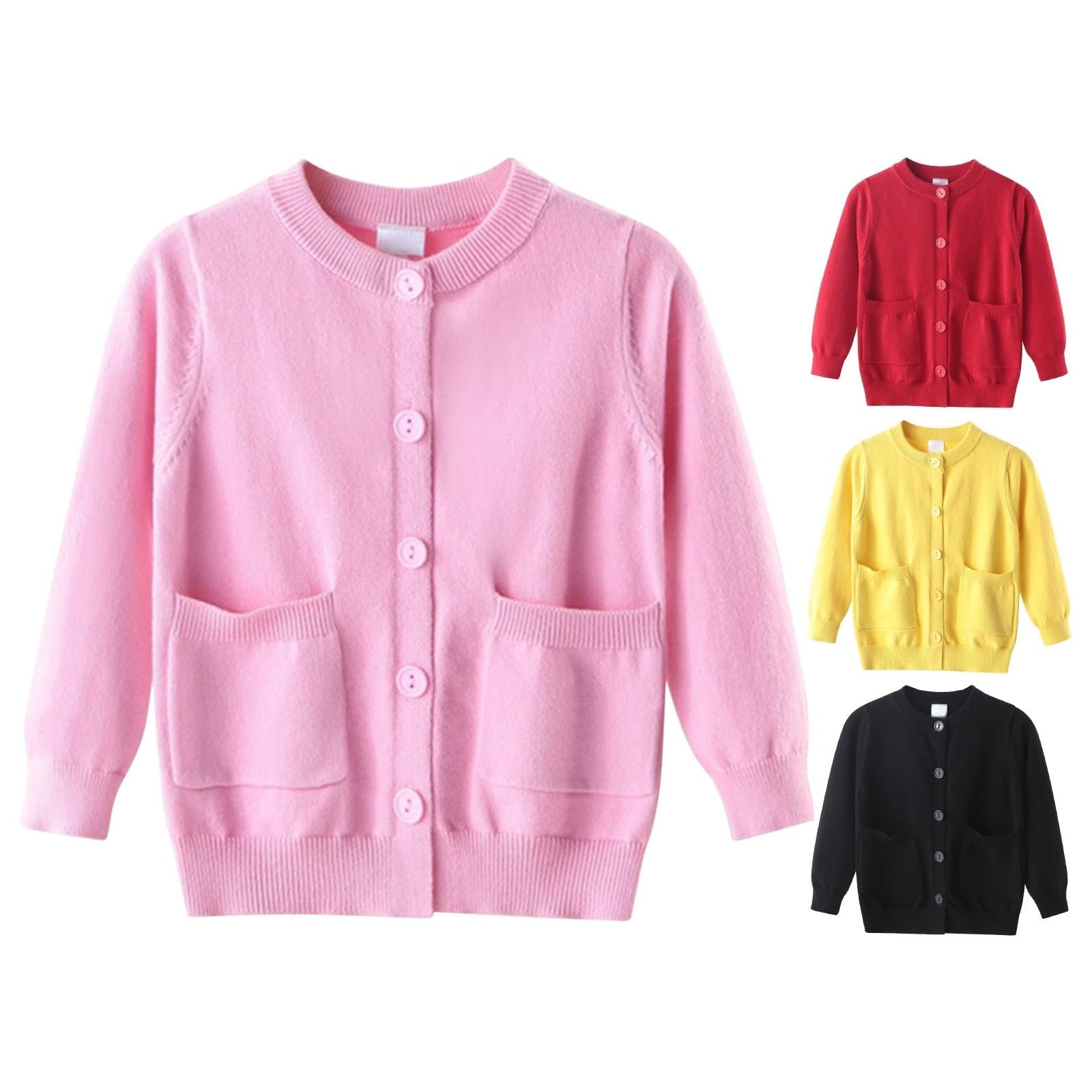 Cárdigan de transición para niña, cuello redondo suave para otoño | Punto de grosor medio para una calidez agradable, ideal como manta o solo en entretiempo