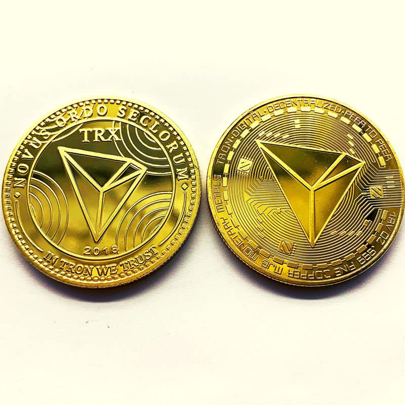 Craftbia® Tron Coin Made of Real Metal Gold Plated Crypto Coin with Plastic Display Stand - Image 6