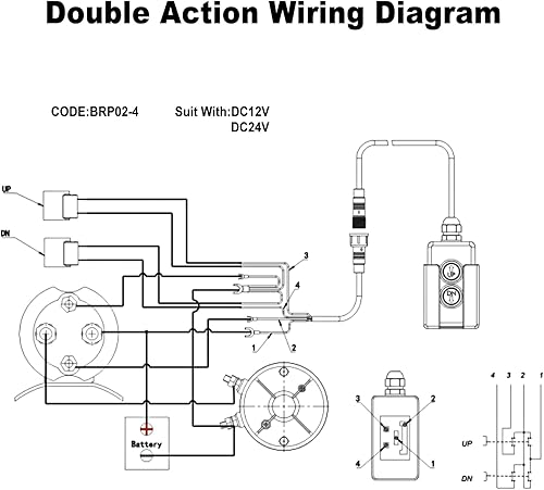 Miniatura 6 de NORJIN Interruptor de control remoto de remolque de descarga de 4 cables para bomba hidráulica, bomba hidráulica de doble efecto de 12 V CC, unidad