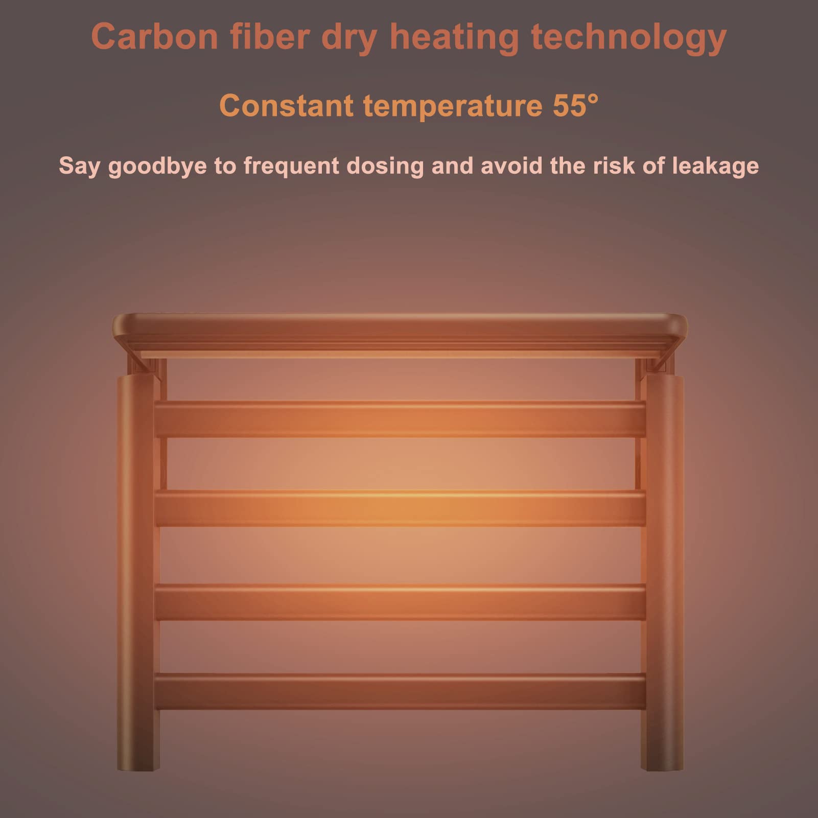 Radiador toallero eléctrico de 550x400 mm con Temperatura Constante Inteligente y Estante - Calefacción de Fibra de Carbono Blanca - Secador toallero para baño