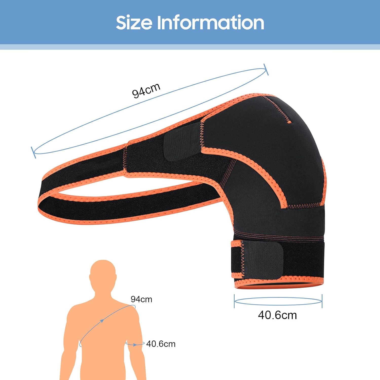 Adjustable Shoulder Brace for Right or Left Shoulder, Compression Bandage Wrap Shoulder Support