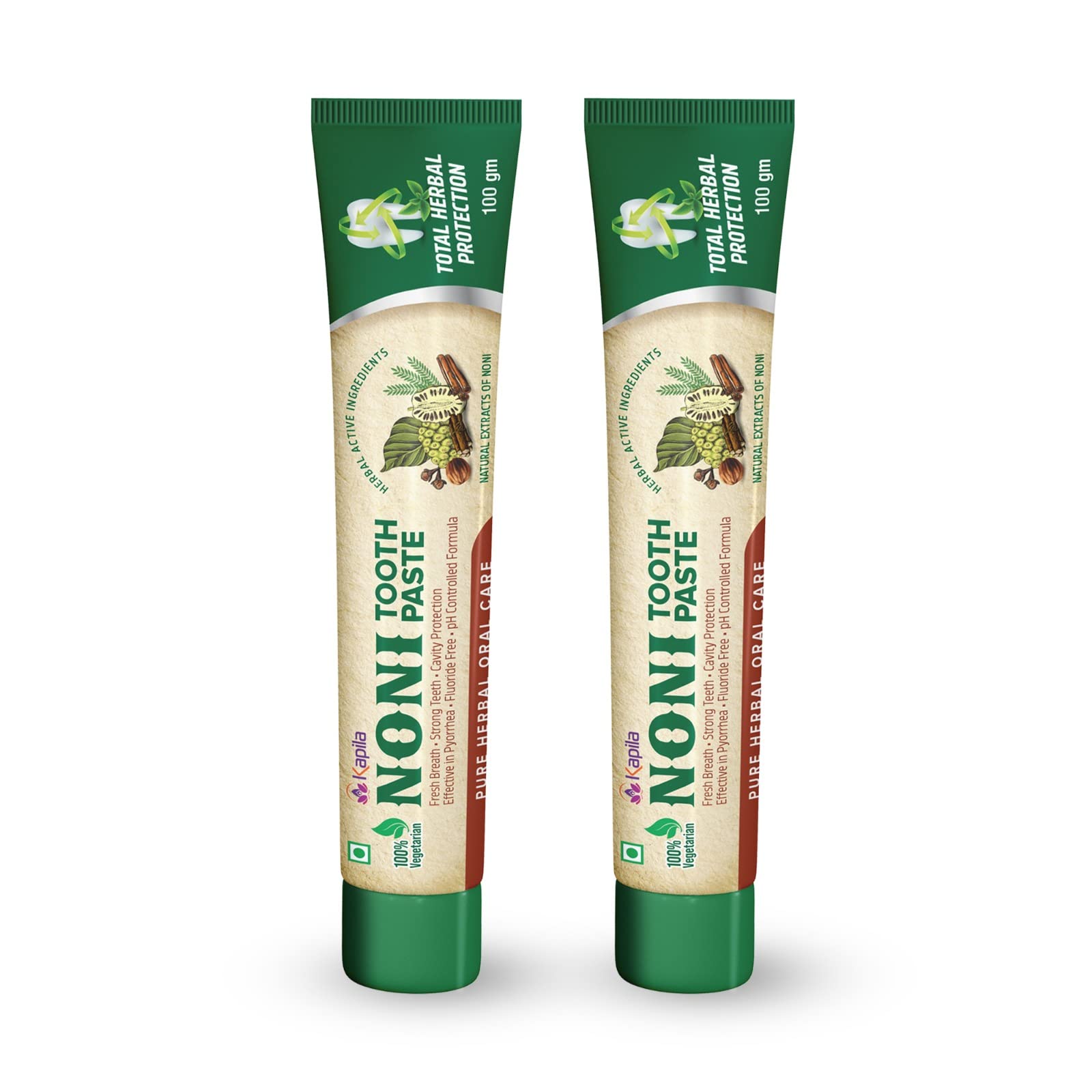 Kapila Ayurvedic Noni Mixed with Babul Family Toothpaste 200 gm (100g x 2, Pack of 2) Complete Oral Care for Adults Children Sensitive Teeths-image-31