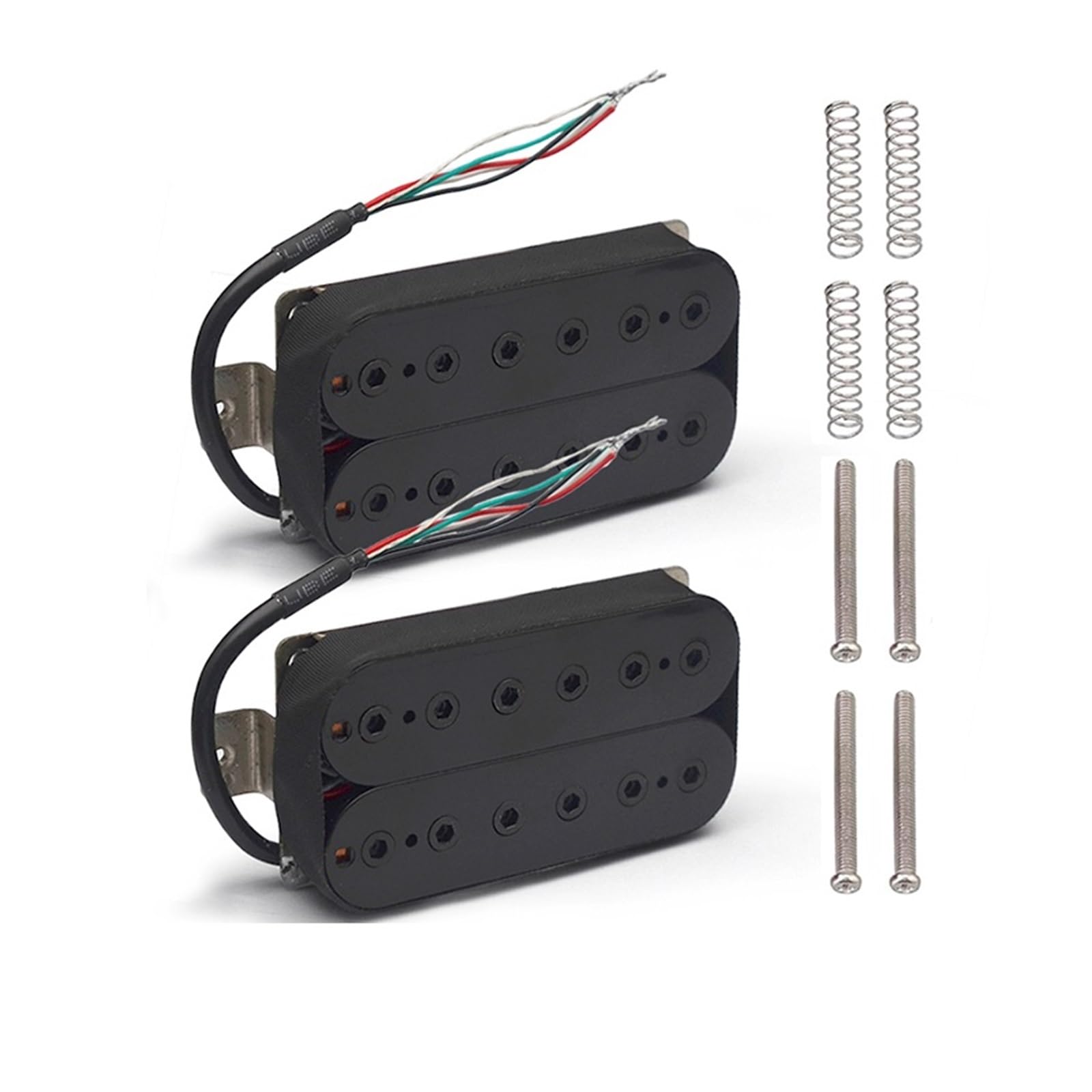 Pastilla Humbucker Alnico 5 Vintage, pastilla de puente de guitarra eléctrica de doble bobina, piezas de guitarra negras, sonido cálido, negro(2 Set,Black Hexagonl Screw)