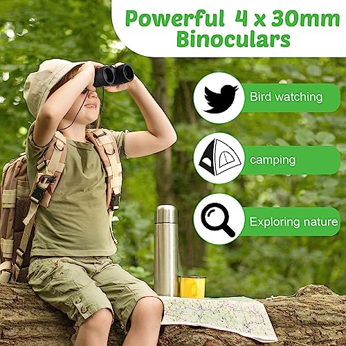 Hiboom-8-Pack-Kid-Binoculars-Set-Shockproof-Mini-Compact-Binoculars-Compass-Magnifying-Glass-for-3-12-Years-Boys-Girls-Folding-Small-Telescope-Binoculars-for-Kids-Bird-Watching-Camping-Outdoor-Play