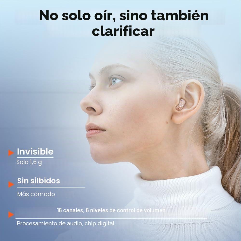 JINGHAO Amplificador De Sonido Recargable - Par de Amplificadores De Sonido Personales Incluye Dispositivo Derecho E Izquierdo, Con Caja De Carga Portátil