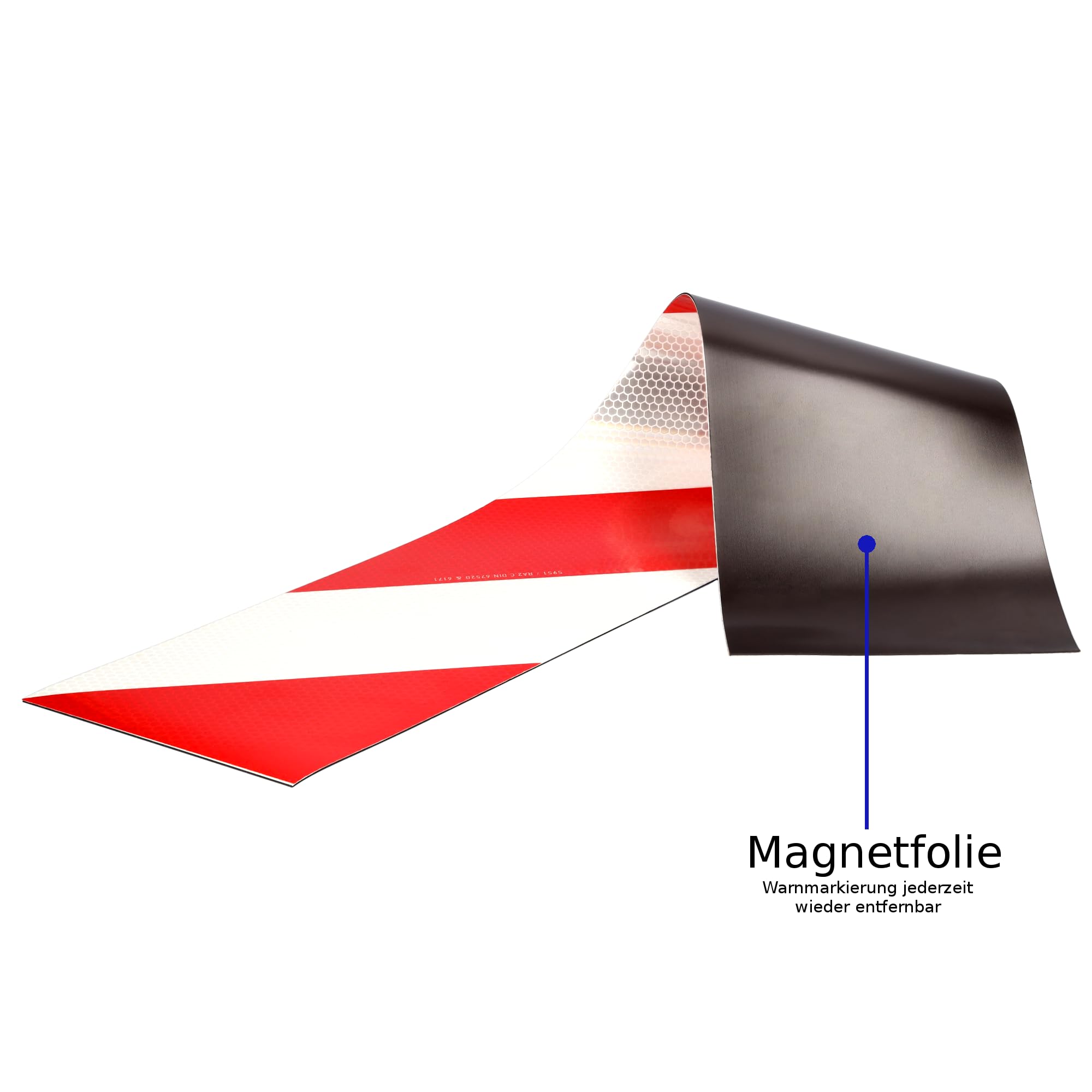 Container Warnmarkierung Set 705x141mm 8 Streifen Magnetisch Reflektorfolie abnehmbar