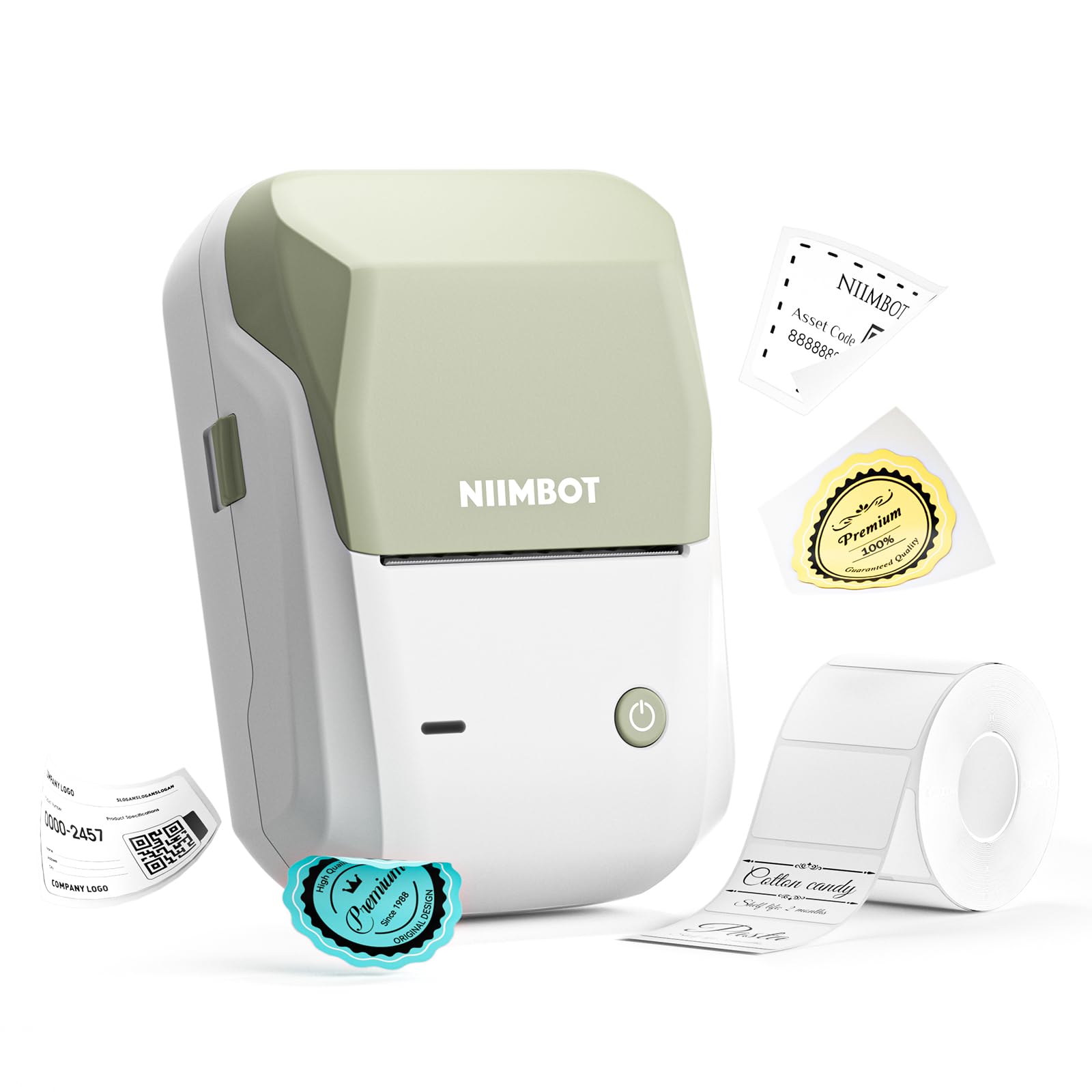 NIIMBOT B1 Barcode Label Maker, Bluetooth Thermal Label Printer, Portable Sticker Maker for Home Organization, Mailing, Bakery,Grocery, Small Business, Compatible with Phone Computer,Mint