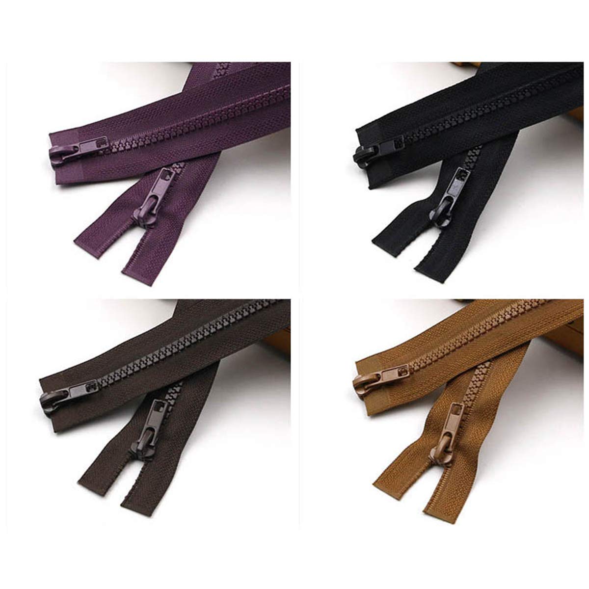 cremallera desmontable, 2 cremalleras de resina 5# doble extremo abierto 50/200cm(Color 7,200cm)