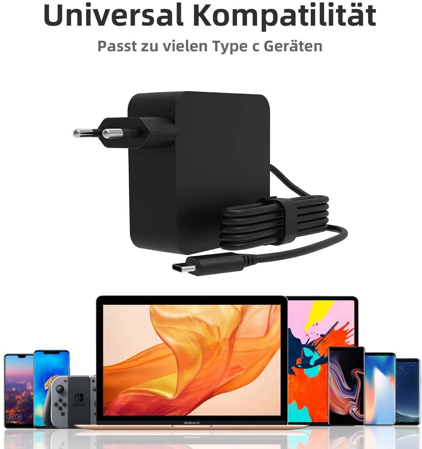 TecQuilious 65W USB-C Netzteil Mit Ladekabel – Kompaktes Ladegerät Für HP, Dell, Acer, Asus, Lenovo Laptops & Chromebooks – Schnellladefunktion Für Homeoffice, Reise & Alltag TecQuilious 65W USB-C Netzteil Mit Ladekabel – Kompaktes Ladegerät Für HP, Dell, Acer, Asus, Lenovo Laptops & Chromebooks – Schnellladefunktion Für Homeoffice, Reise & Alltag