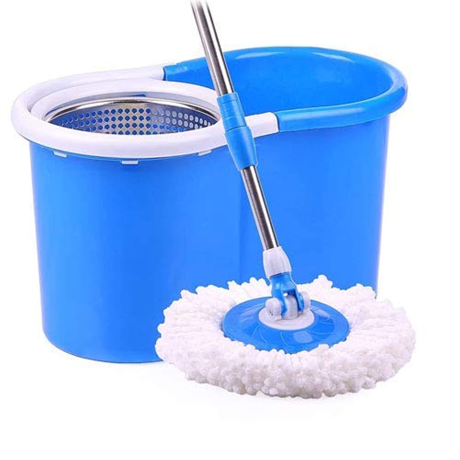 Flexy Easy Wring Magic Cleaning 360 spin stainless basket Mop Set - Blue