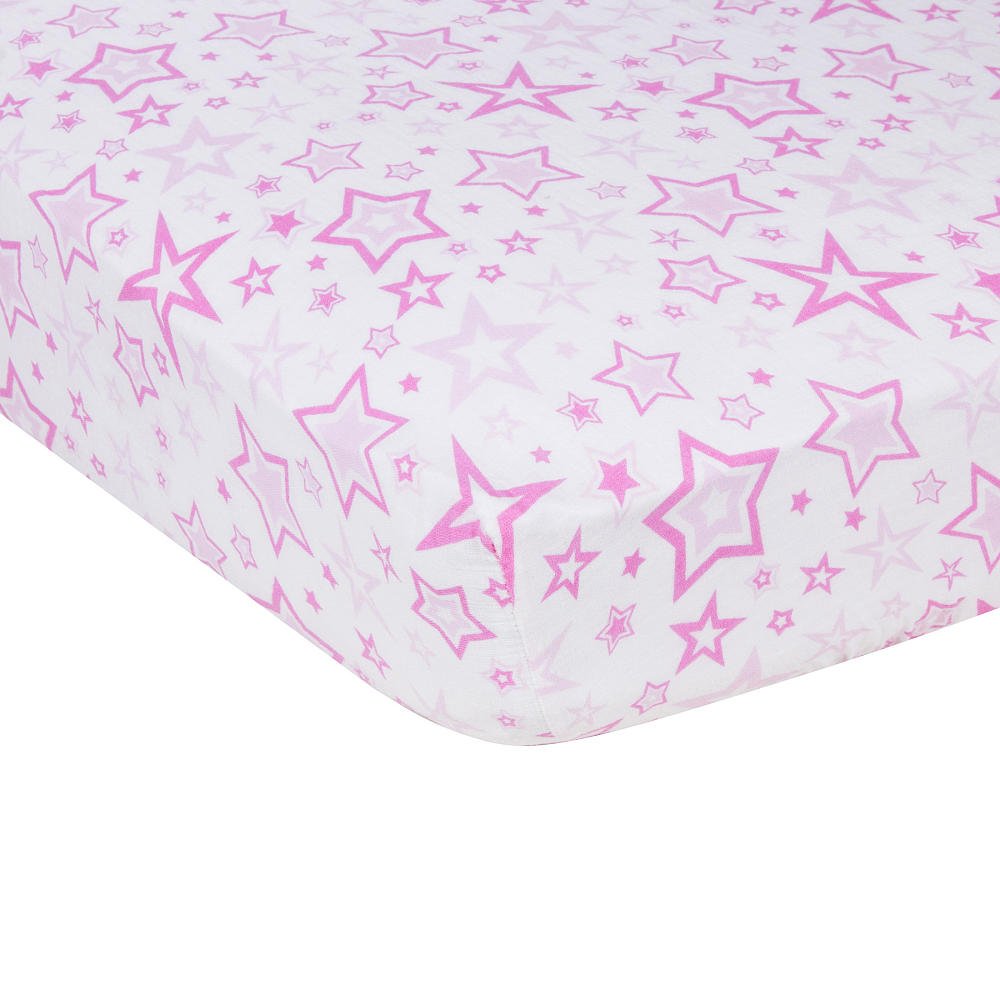 Miracle Blanket Stars Crib Sheet, Pink