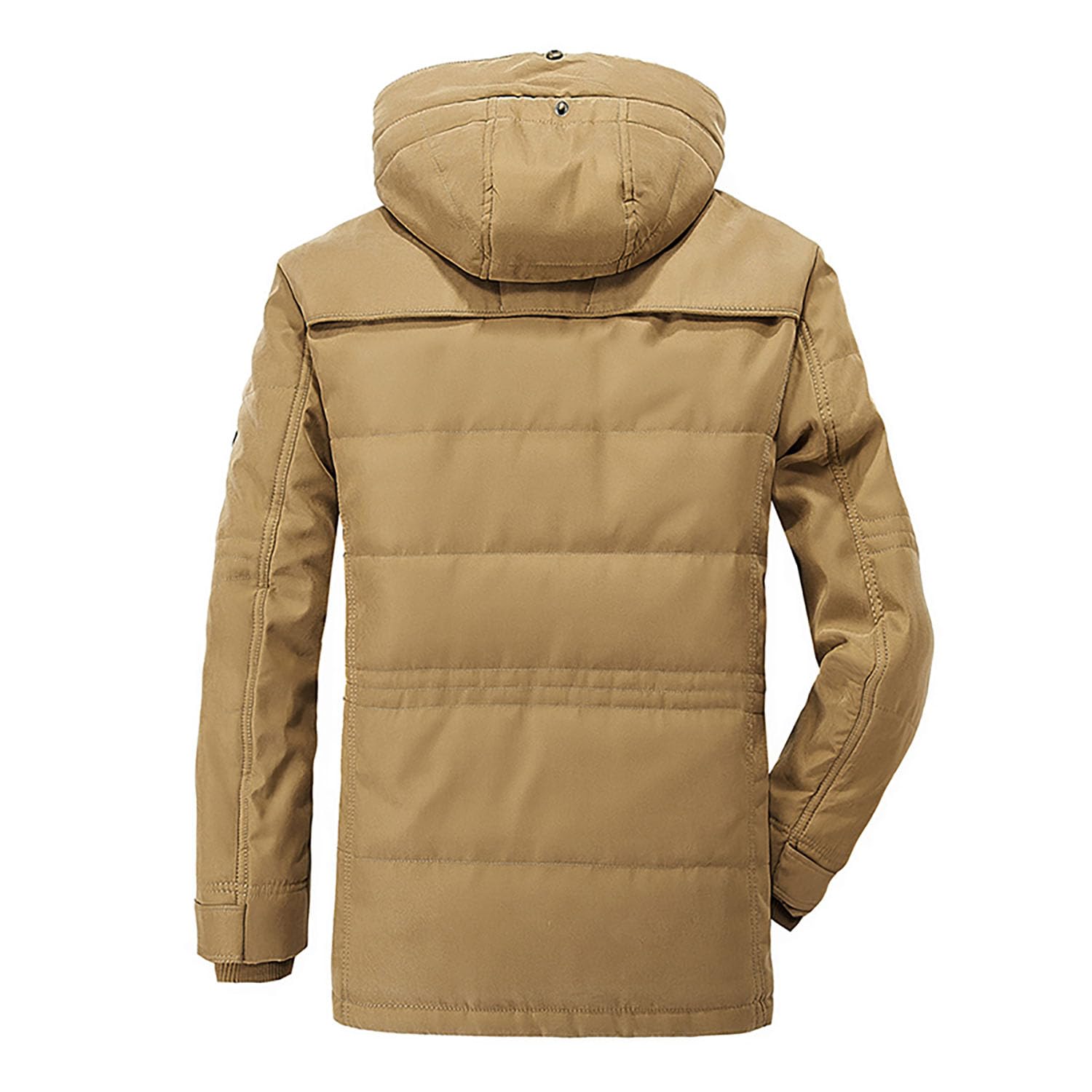 Herren Winter Militärjacke Übergroß Warm Dick mit Fleece Gefüttert Freizeitmantel Winddicht Parkas mit Abnehmbarer Kapuze