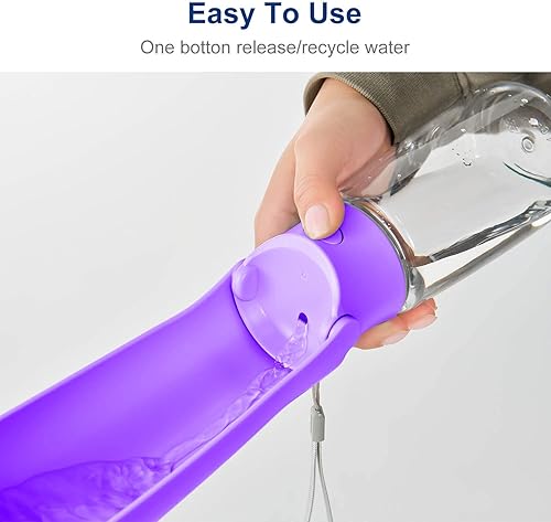 Miniatura 2 de WePet Botella de agua plegable portátil para perros, dispensador de agua para cachorros con alimentador para beber, 12 onzas, resistente a altas