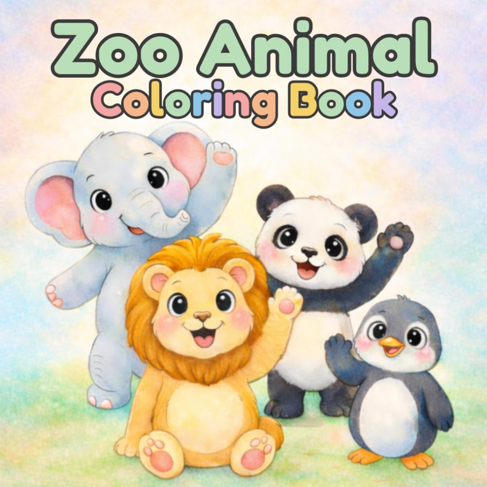Zoo Animal Coloring Book: Cute Zoo Animals For Kids