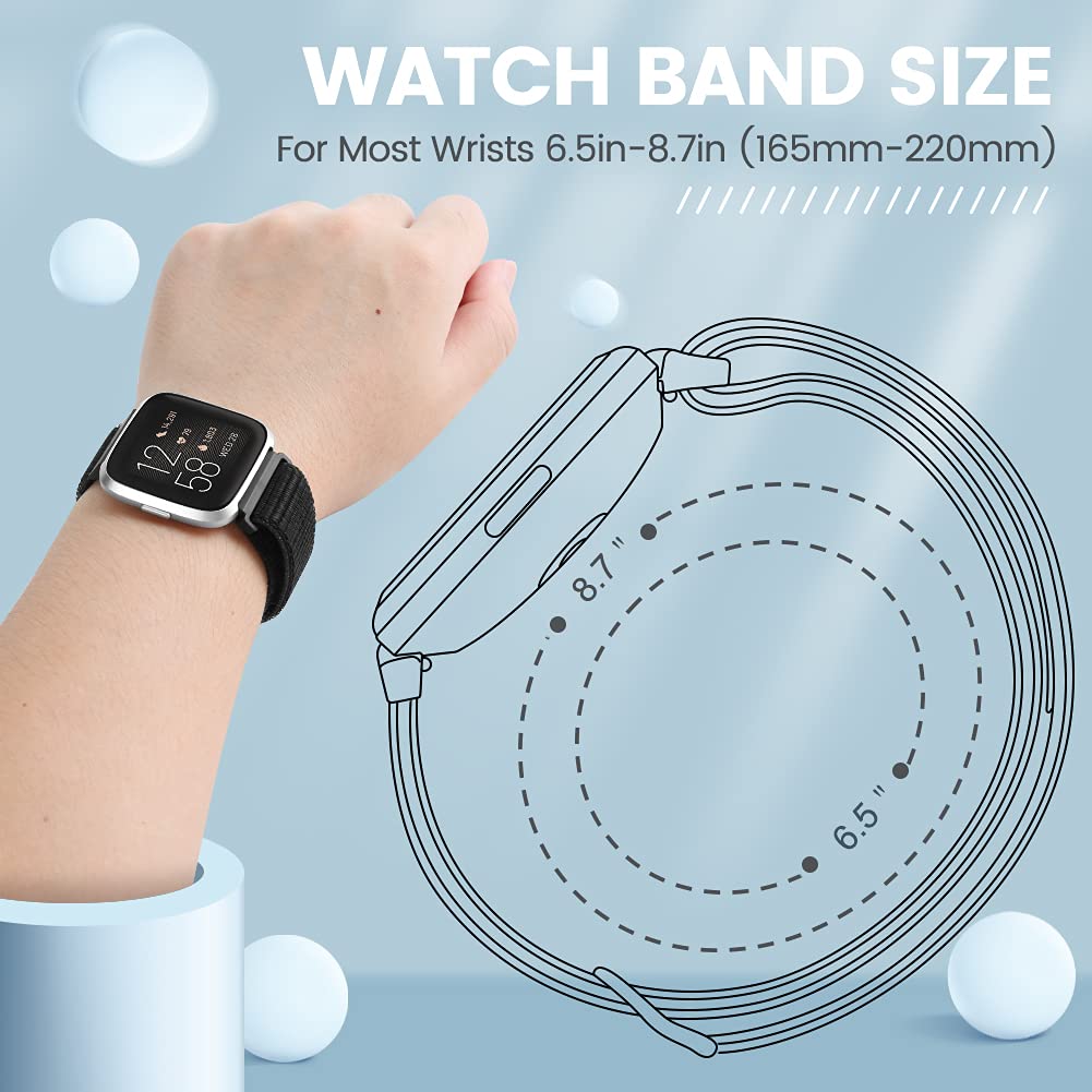 KIBDSNG Nylon Strap Compatible with Fitbit Versa 2 Strap/Versa Lite/SE/Versa Strap - Image 4