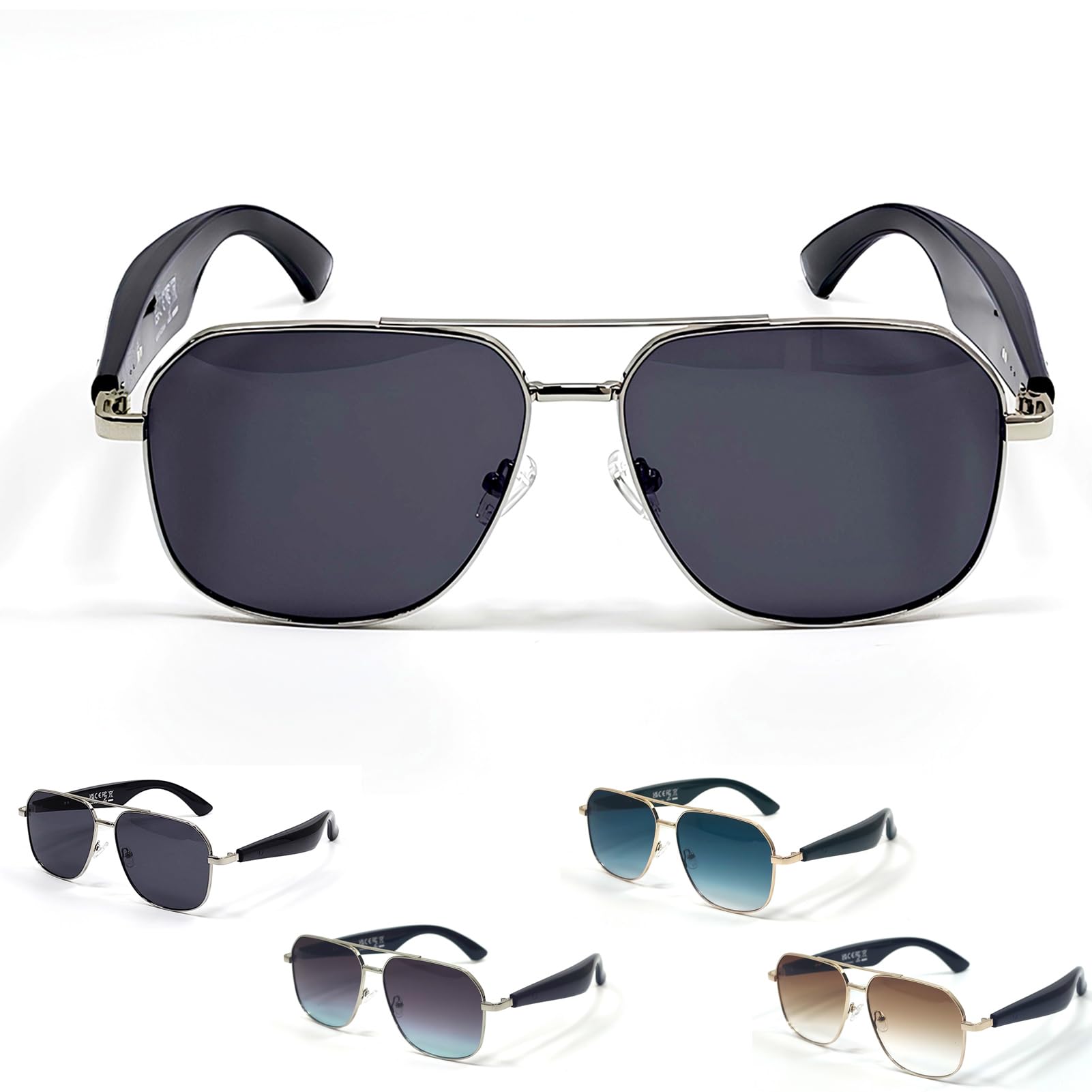Smart Glasses Lunettes Connectée de Soleil Bluetooth Intelligente Audio Homme Femme Ecouteur Ouvert sans Fil pour Android iOS Musique Telephone Sport Velo Assistant Vocal Etanche