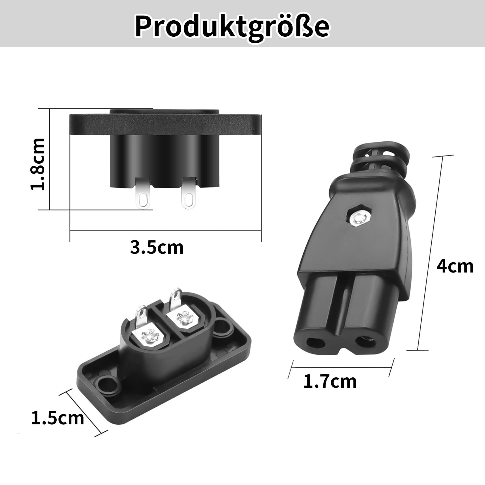 4 szt. IEC320 C8 C7 2-biegunowa wtyczka i gniazdo IEC moduł wlotowy moc złącze gniazdo proste 250 V AC 2,5 A wtyczka urządzenia gniazdko AC adapter montażowy śrubowy