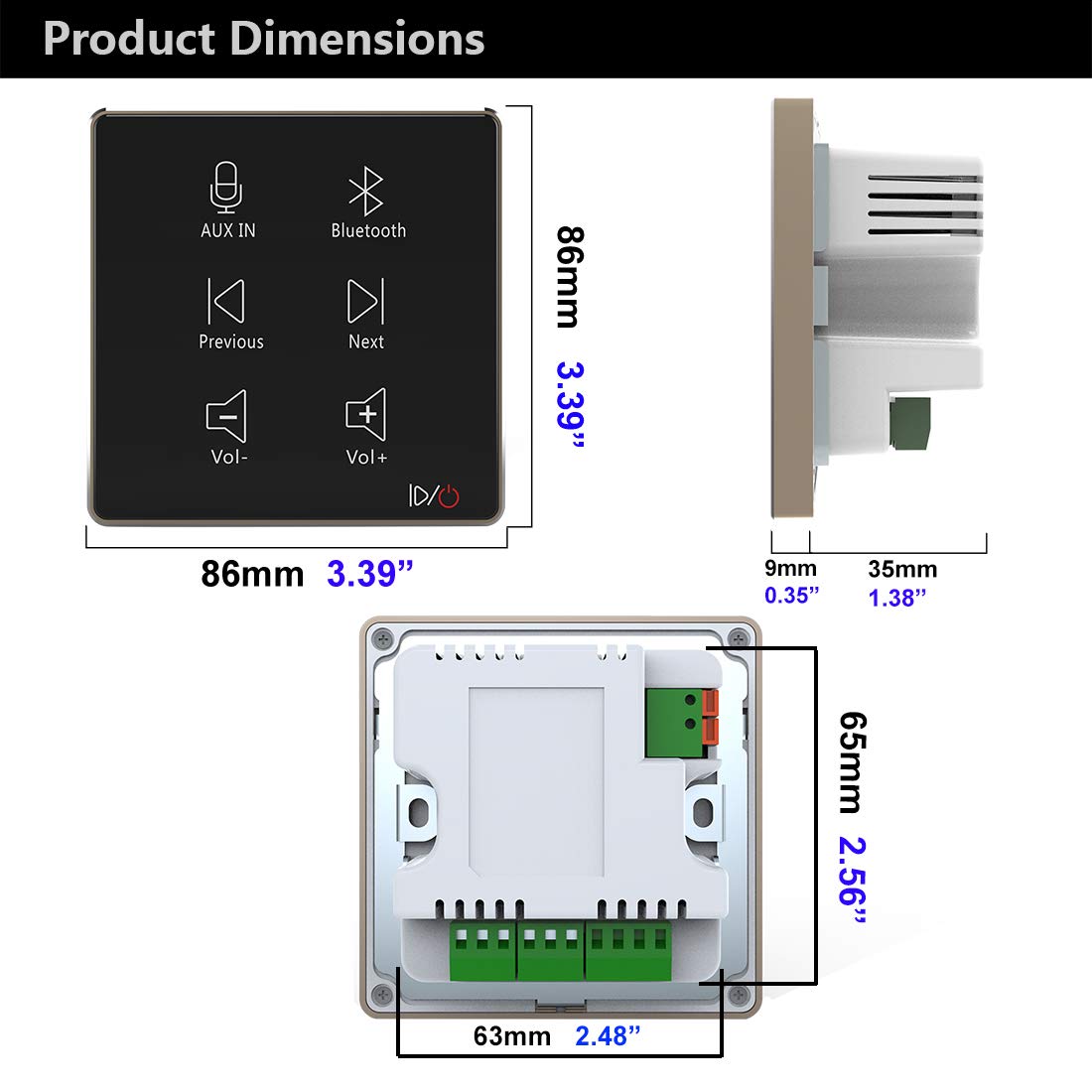 HELMER In wall audio amplifier, white, L50 Bluetooth Receiver Wall