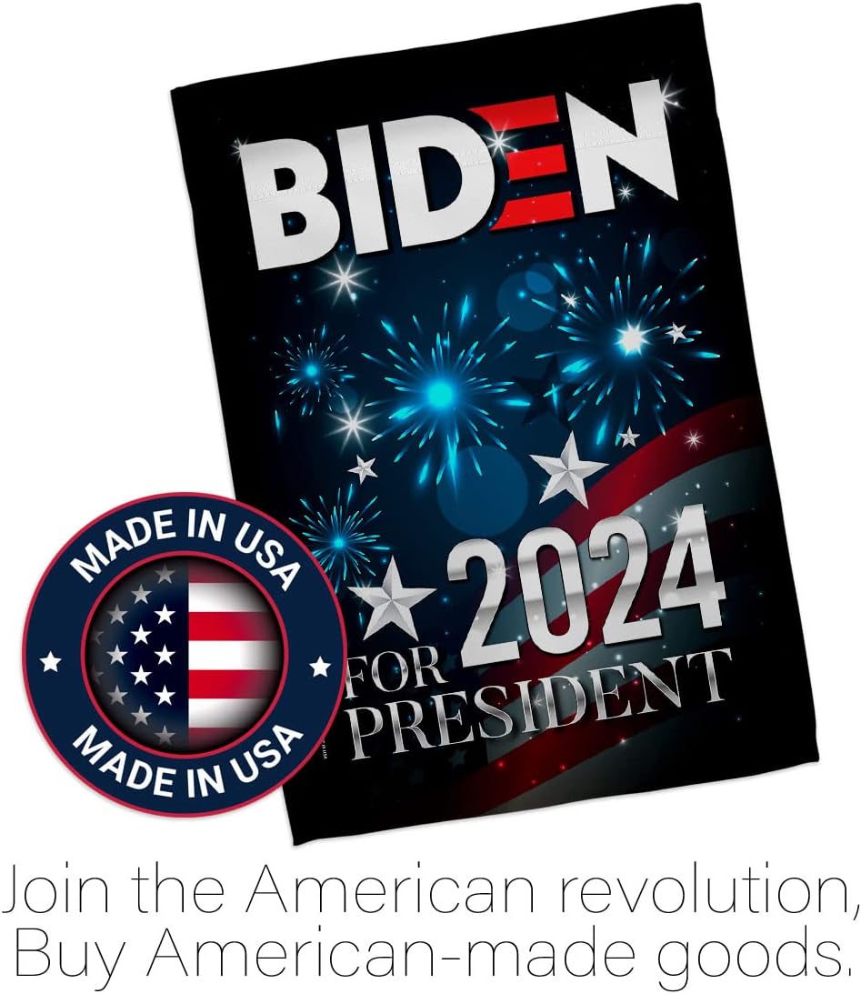 Biden Harris Flag President House Flag Pack Patriotic Vote Democrat Republican Tea Party United State American Election Embroidery Banner Small Garden Yard Gift Double-Sided, Made in USA