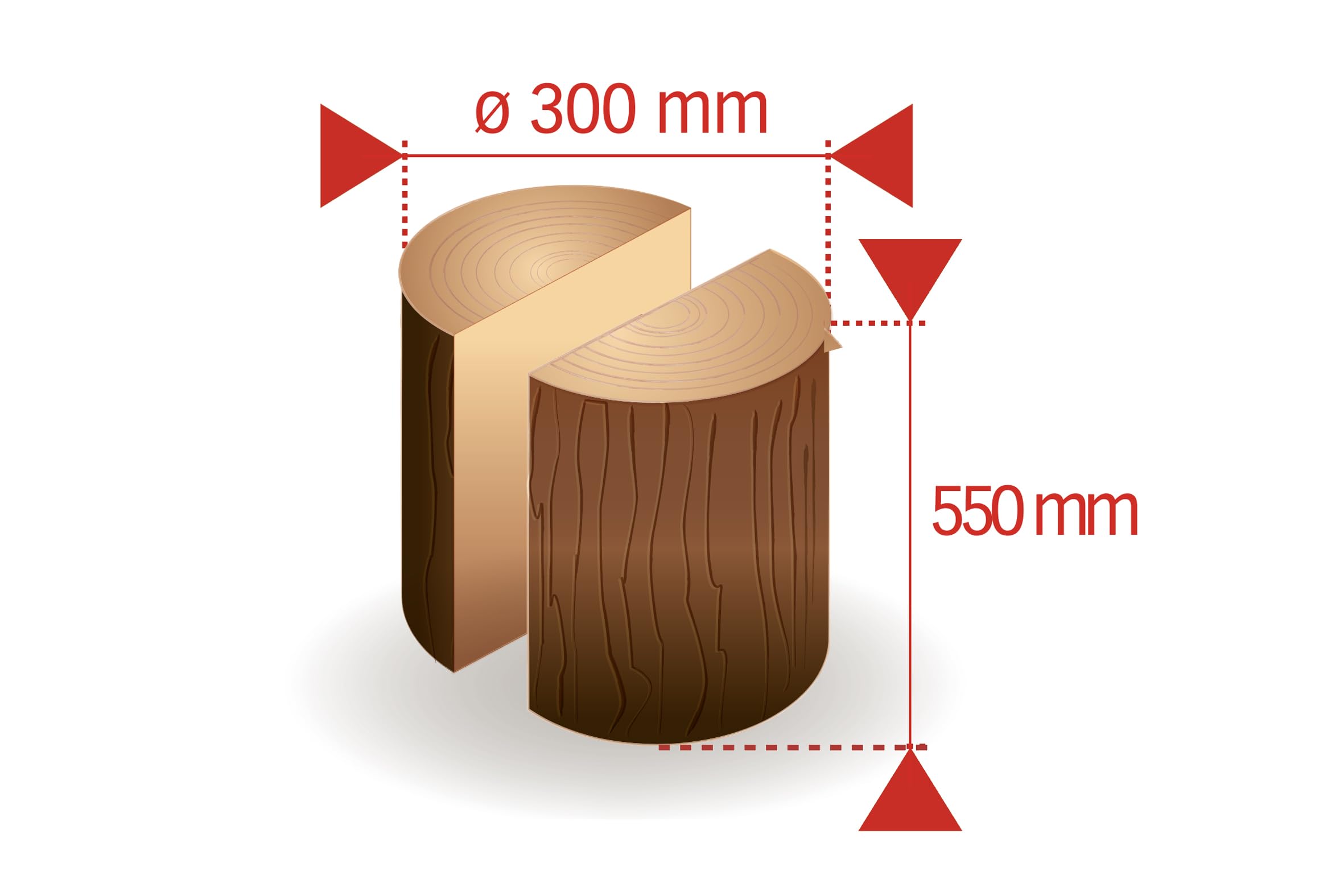 Fartools Fendeur de bûche vertical 3000W, force de pression 8T (24MPA), vitesse 2800tr/min, longueur de coupe 550mm et diamètre de 400mm maxi
