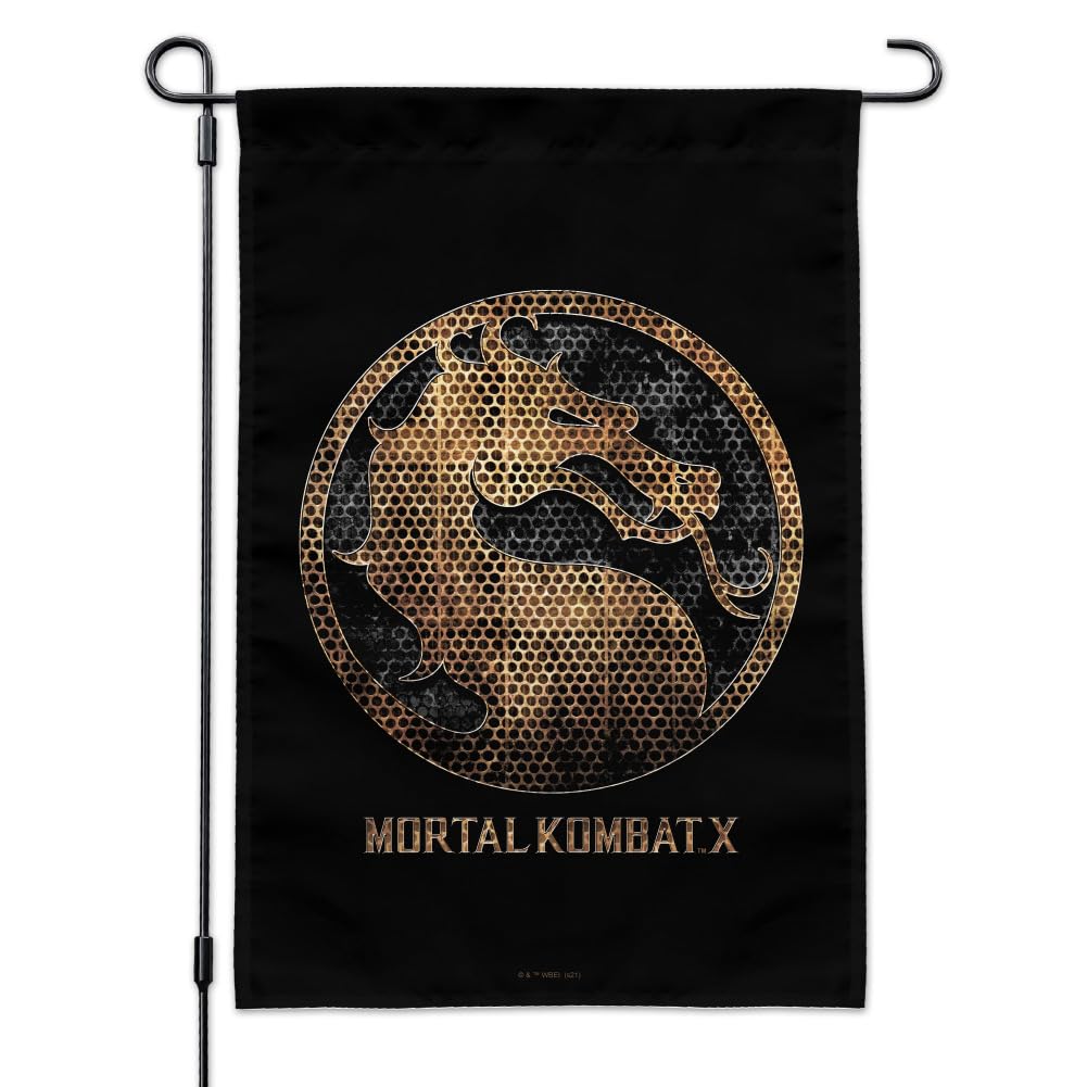 Mortal Kombat X Grated Logo Garden Yard Flag