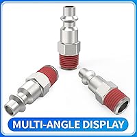 Vista 3 de ChillWaves Enchufe de aire industrial, enchufes neumáticos macho NPT de 1/4", accesorios para compresores de aire (paquete de 15)