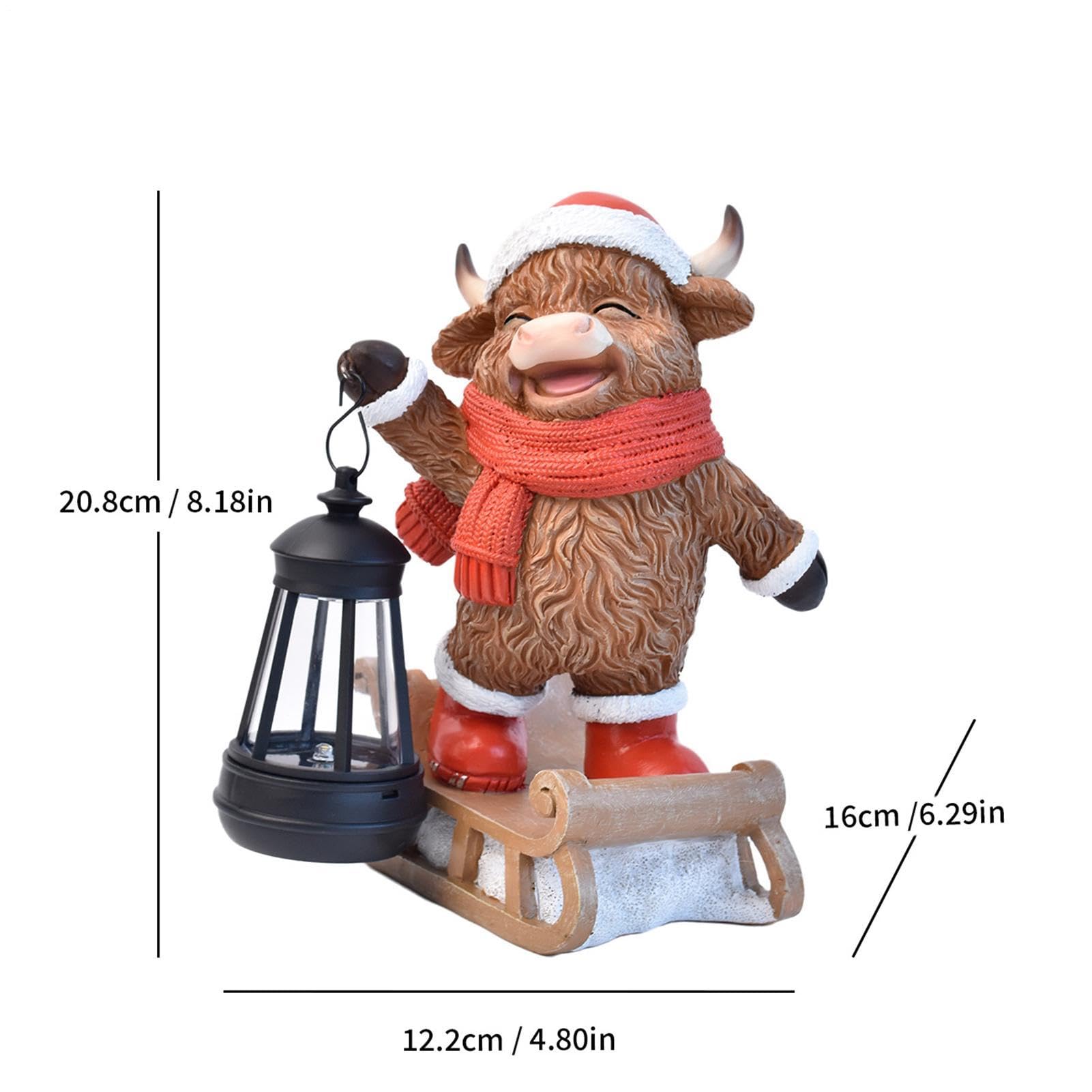 Statua Decorativa Led Resina Solare Decorazione Natale Carina