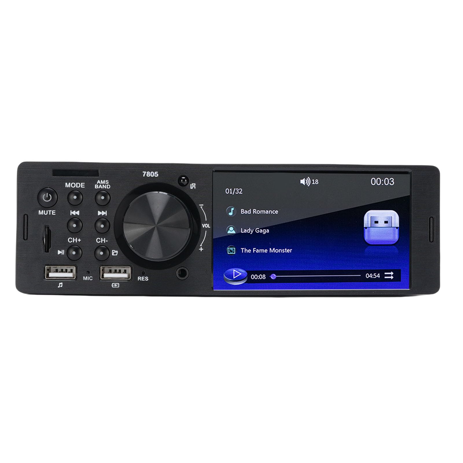 Sxhlseller Samochodowy Zestaw Stereo o Przekątnej 1 DIN z 4-calowym Ekranem HD, Bezprzewodowe Radio Samochodowe Bluetooth, Kamera Cofania, Radio z Pojedynczym DIN, Pilot na Kierownicy do